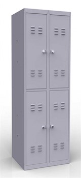 Шкаф металлический для одежды четырехсекционный 600х500х1850мм - фото 5266