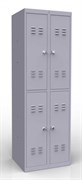 Шкаф металлический для одежды четырехсекционный 600х500х1850мм